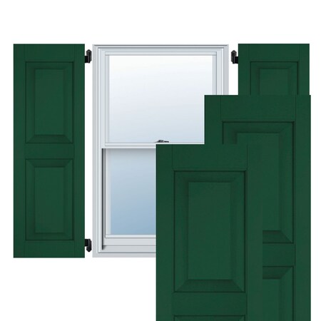 Ekena Millwork 18"W x 39"H Exterior Real Wood Pine Raised Panel Shutters, Chrome Green PR RWR18X039CGP